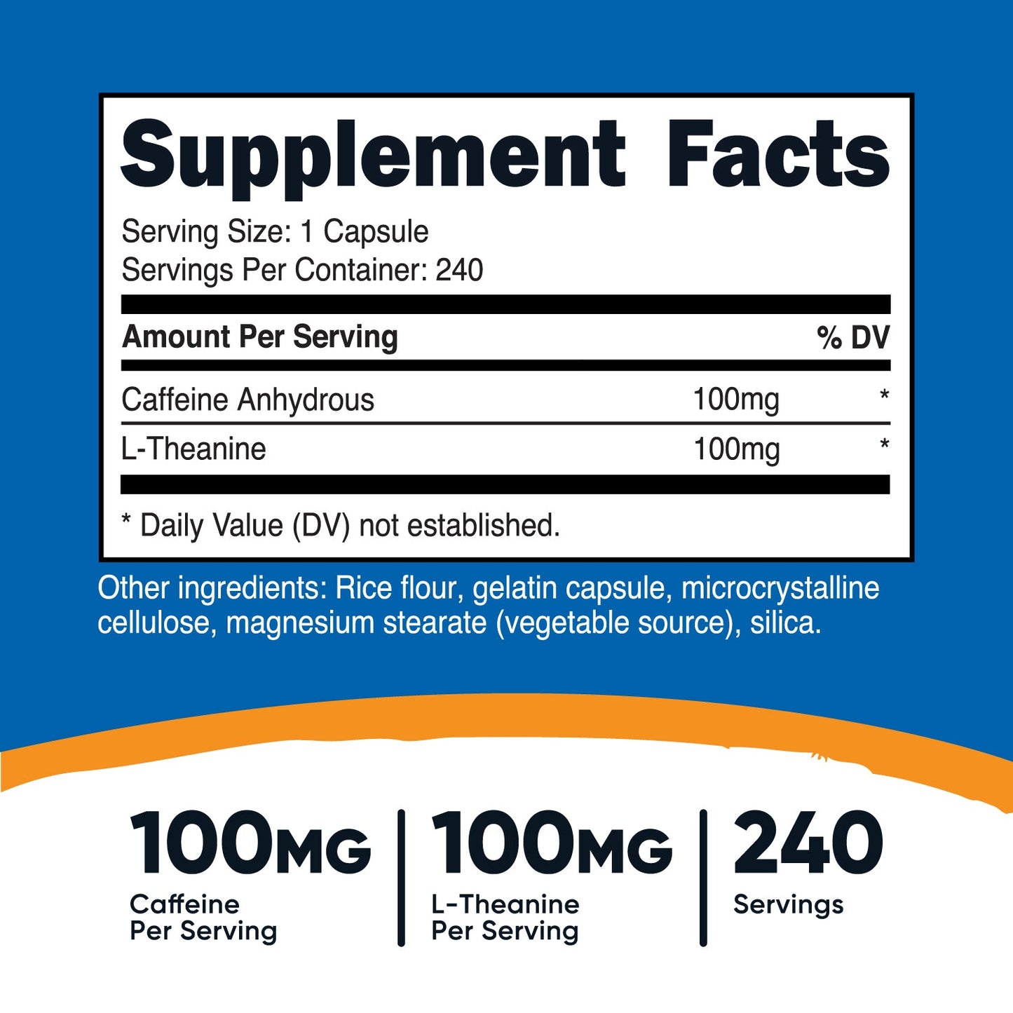 카페인 + 테아닌 100/100mg 240캡슐