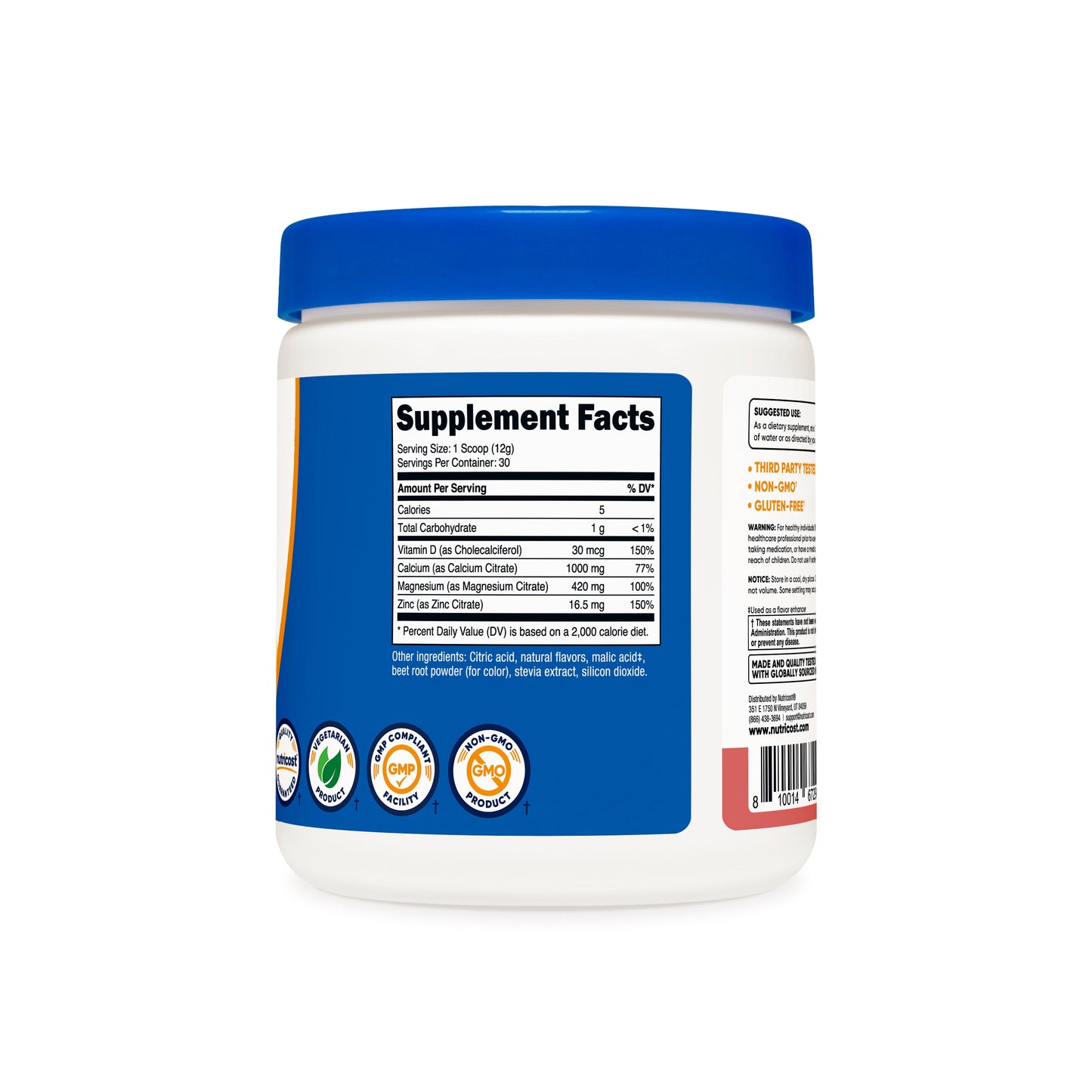 Nutricost Calcium + Magnesium + Zinc Citrates with Vitamin D3 Powder