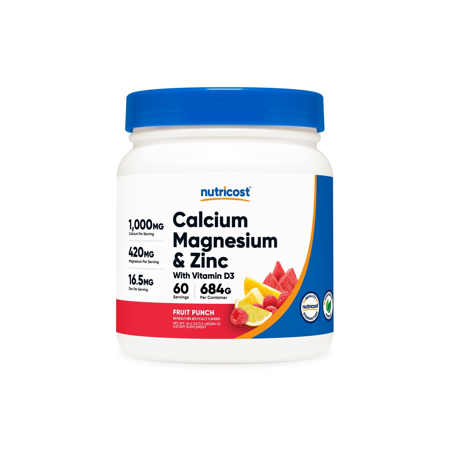 Nutricost Calcium + Magnesium + Zinc Citrates with Vitamin D3 Powder