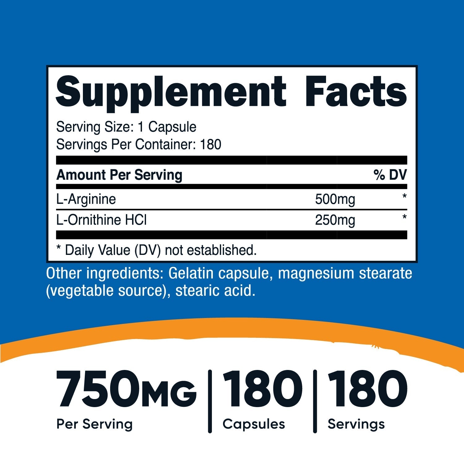 Nutricost L-Arginine L-Ornithine Capsules - Nutricost
