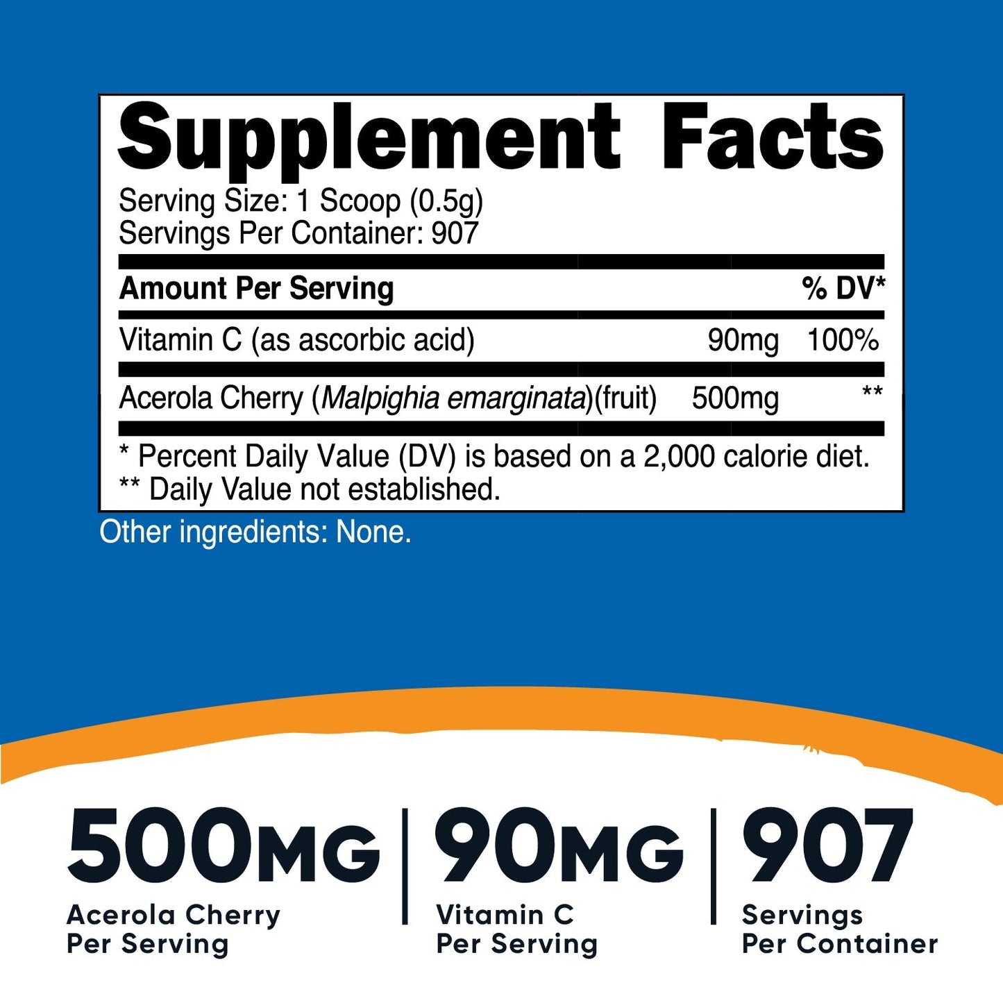 Nutricost Natural Vitamin C (Acerola Cherry) Powder - Nutricost