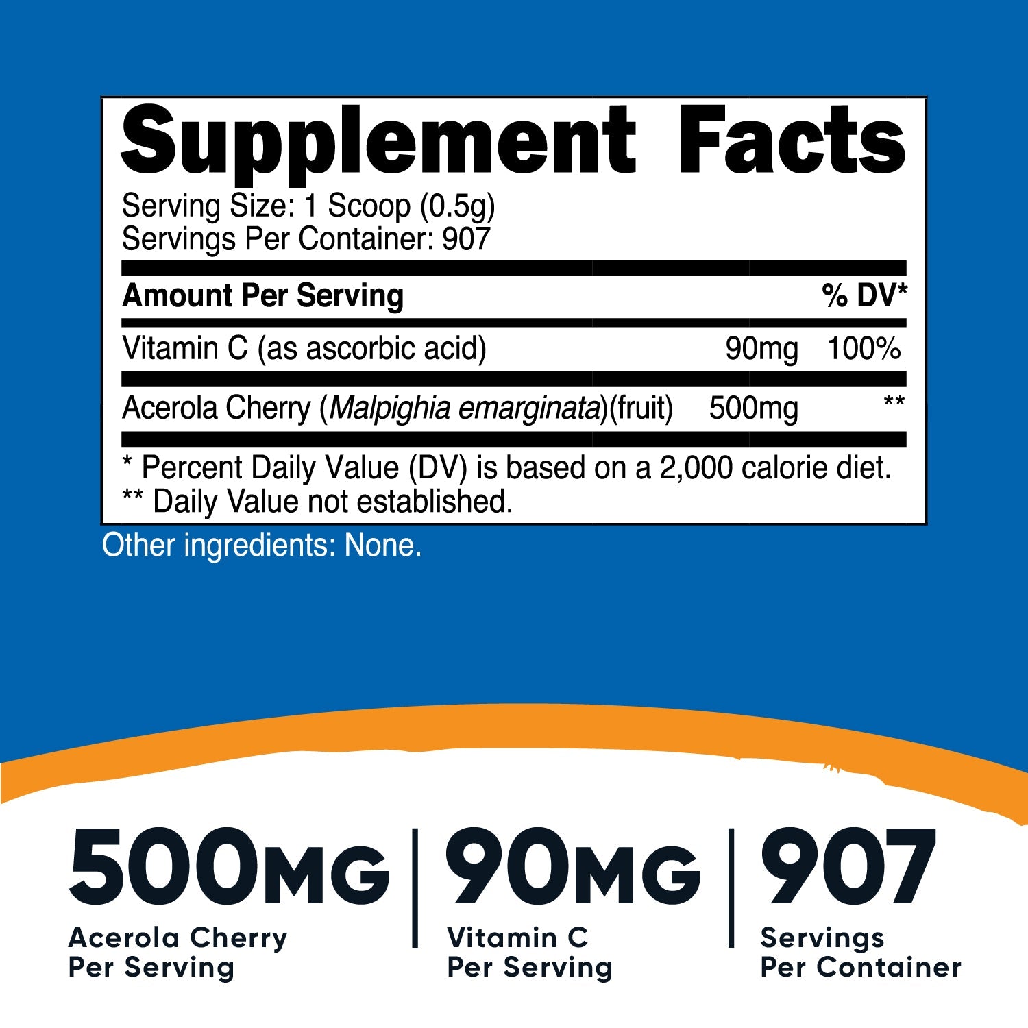 Nutricost Natural Vitamin C (Acerola Cherry) Powder - Nutricost