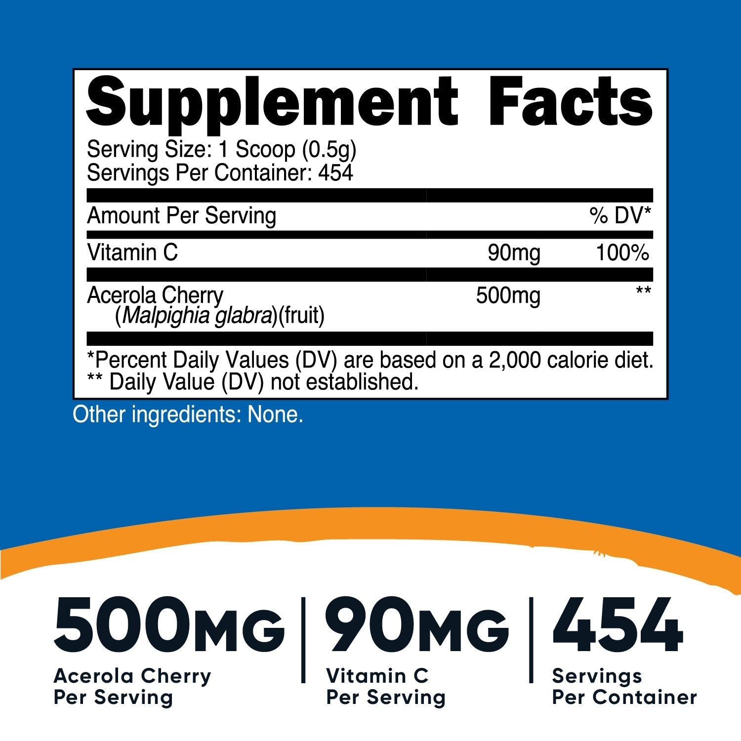 Nutricost Natural Vitamin C (Acerola Cherry) Powder - Nutricost