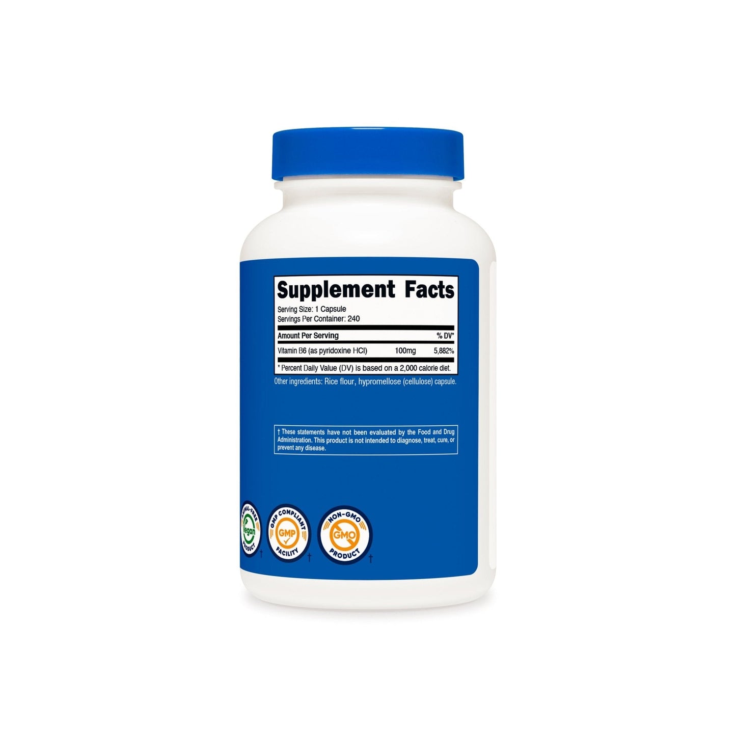 Nutricost Vitamin B6 (Pyridoxine HCI) Capsules - Nutricost