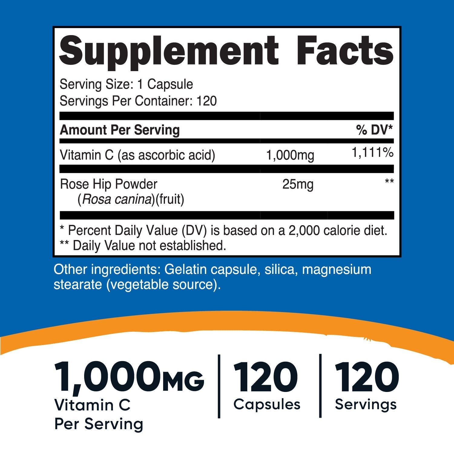 Nutricost Vitamin C with Rose Hips Capsules - Nutricost