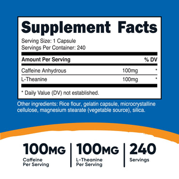 카페인 + 테아닌 100/100mg 240캡슐
