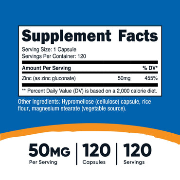 아연 글루코네이트 50mg 120캡슐