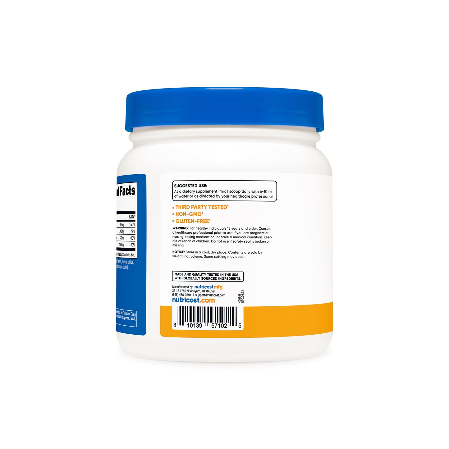 Nutricost Calcium + Magnesium + Zinc Citrates with Vitamin D3 Powder