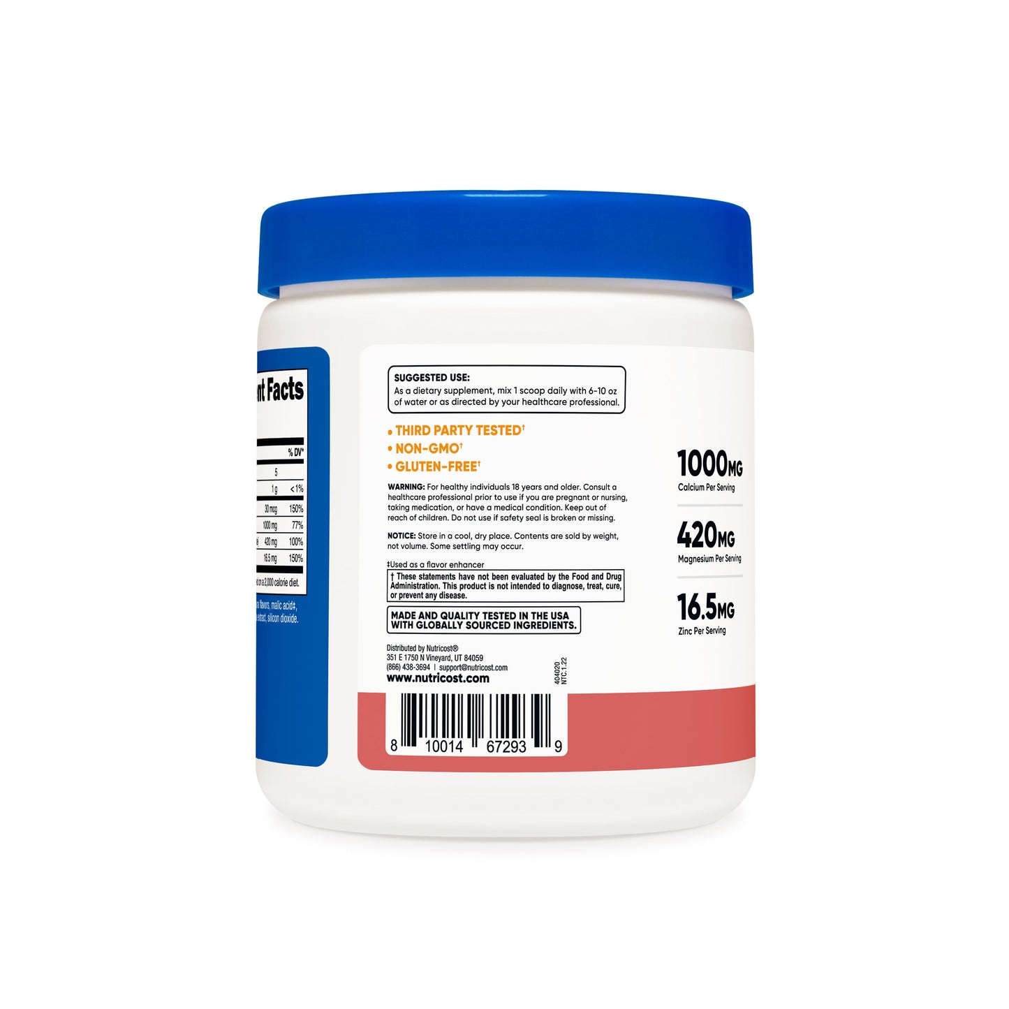 Nutricost Calcium + Magnesium + Zinc Citrates with Vitamin D3 Powder