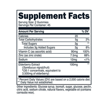 Nutricost Elderberry Gummies (with Vitamin C & Zinc) - Nutricost