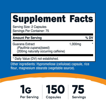 Nutricost Guarana Capsules - Nutricost