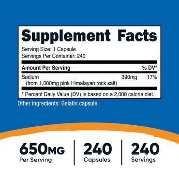 Nutricost Himalayan Salt Capsules - Nutricost
