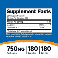 Nutricost L-Arginine L-Ornithine Capsules - Nutricost