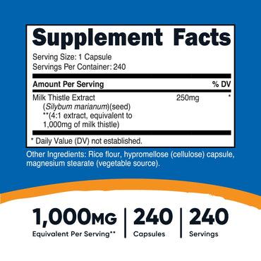 Nutricost Milk Thistle Capsules - Nutricost