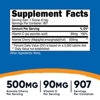 Nutricost Natural Vitamin C (Acerola Cherry) Powder - Nutricost