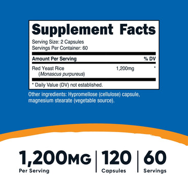 Nutricost Red Yeast Rice (1200 MG) (120 CAP) - Nutricost