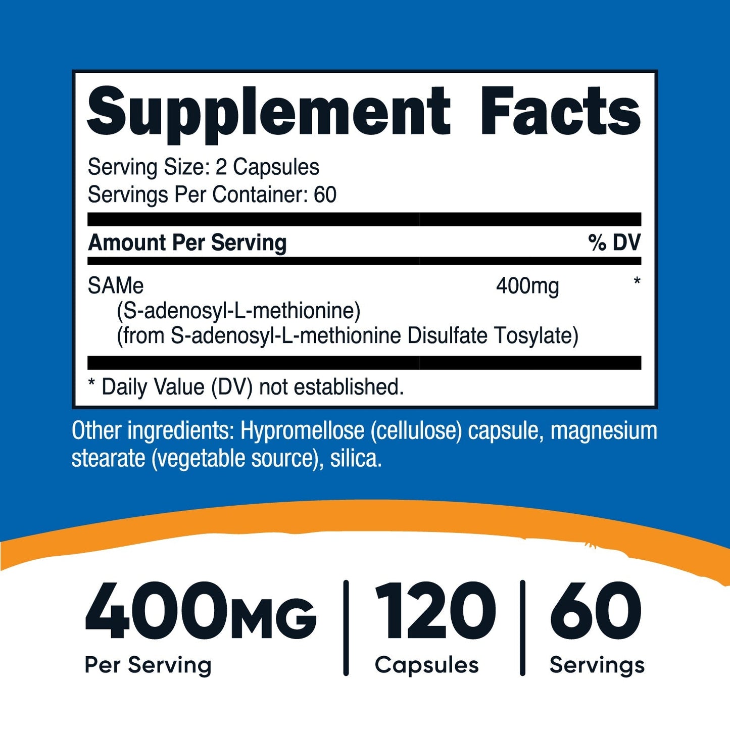 Nutricost SAM-e (S-Adenosyl-L-Methionine) - Nutricost