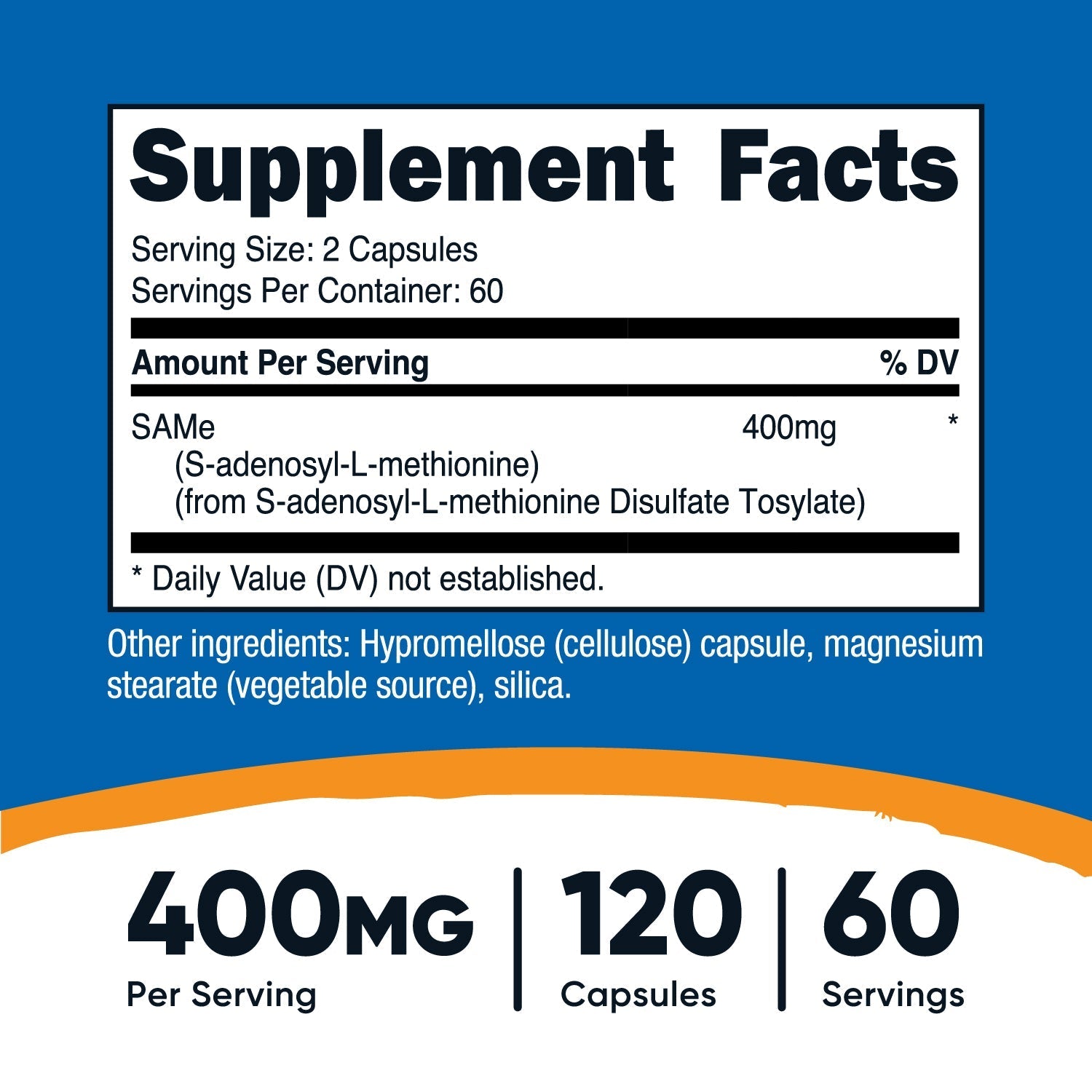 Nutricost SAM-e (S-Adenosyl-L-Methionine) - Nutricost