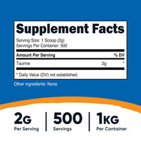 Nutricost Taurine Powder - Nutricost