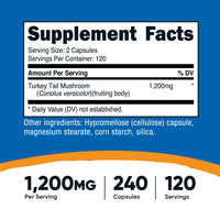 Nutricost Turkey Tail Mushroom Capsules - Nutricost