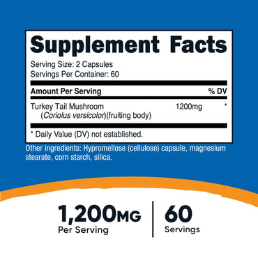 Nutricost Turkey Tail Mushroom Capsules - Nutricost