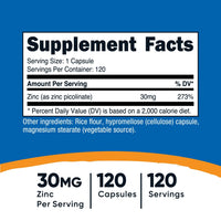 Nutricost Zinc Picolinate (30mg) - Nutricost