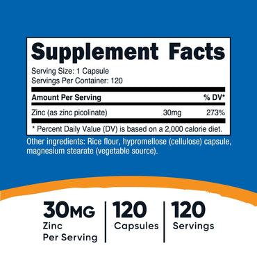 Nutricost Zinc Picolinate (30mg) - Nutricost